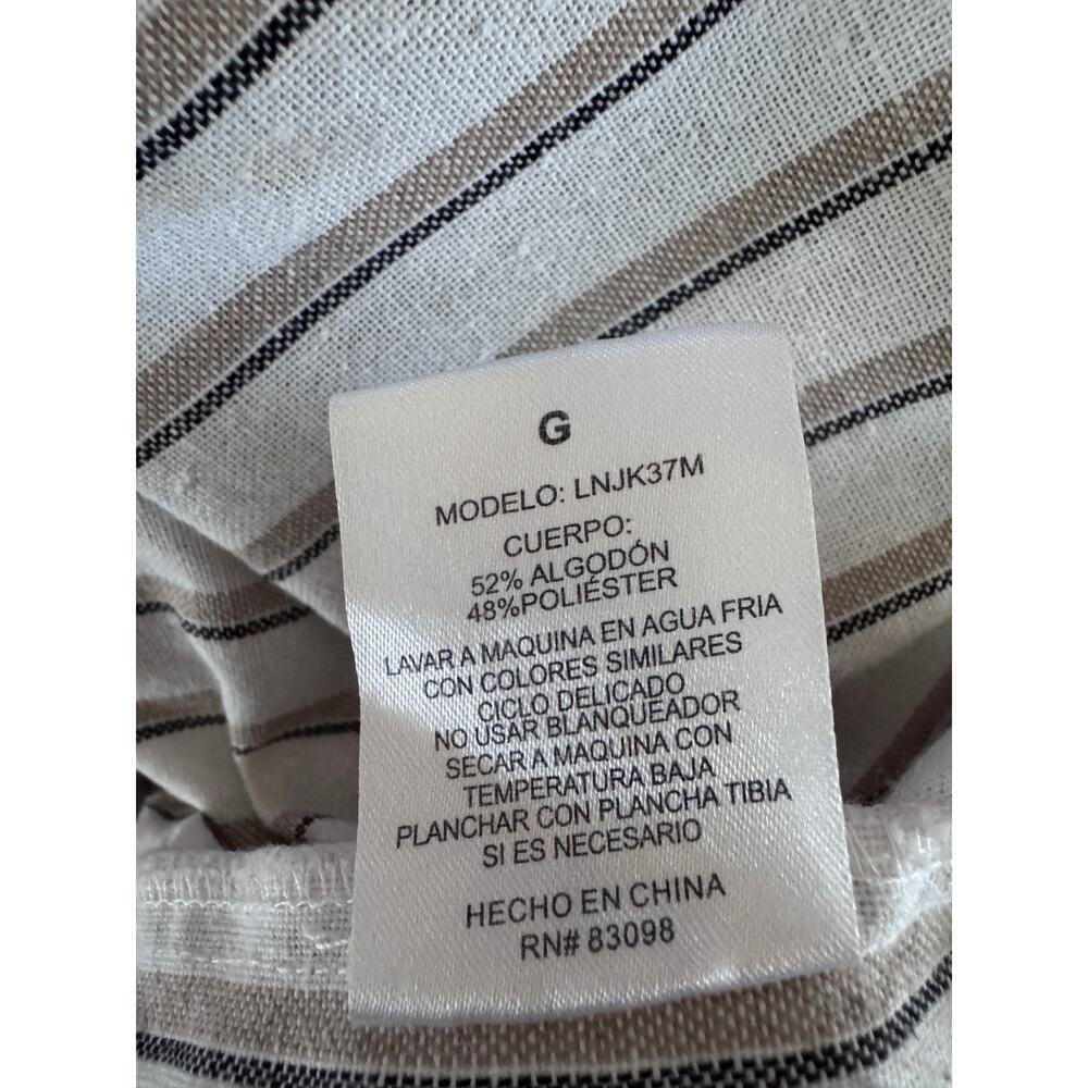 Cavallini Original White Striped Cotton Utility Cardigan Jacket Size L - Picture 5 of 7